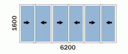 Лоджия «6м» И-700А - схема остекления раздвижными окнами